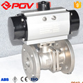 Stainless steel 2 way flanged pneumatic air actuated ball valve